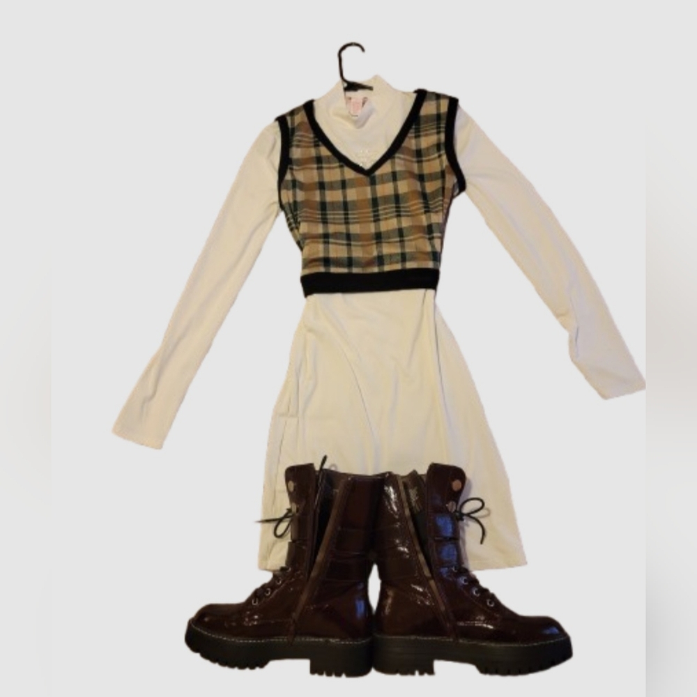 Cute Business Casual Outfit, Paired With Boots